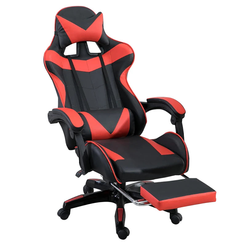 Ergonomic RGB Gaming Chair PU Leather Racing Computer Chair with Adjustable Height, Linkage Armrests, Reclining Office Gamer Chair