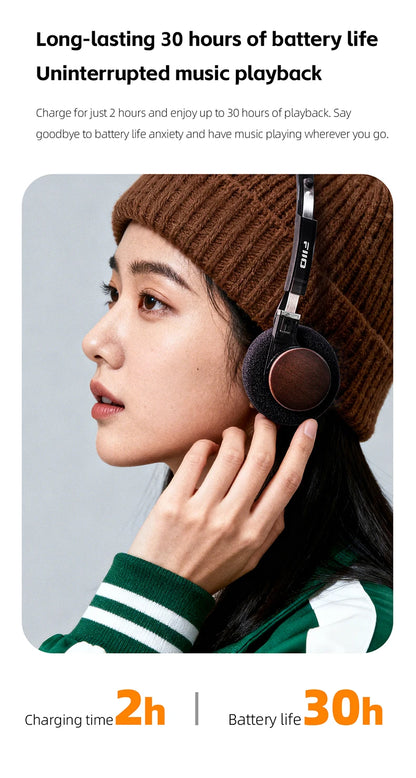 Cuffie Bluetooth on-ear FIIO EH11 – Headset wireless Hi-Res LDAC con bassi potenti, batteria 30H, connessione a doppio dispositivo e design rétro leggero