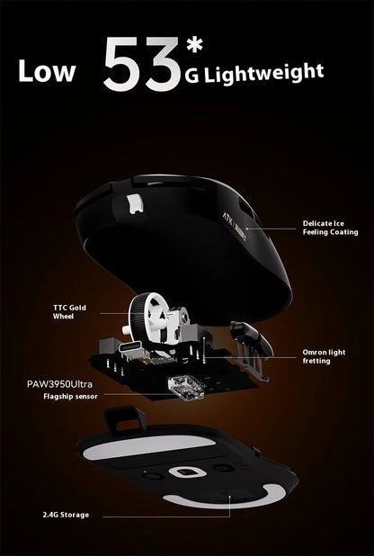 ATK A9 Ultra kabellose Gaming-Maus, Tri-Mode, 8K, 53g, leicht, A9/A9 SE/A9 Plus/A9 Pro Gaming-Maus, E-Sports-PC, personalisiertes Geschenk