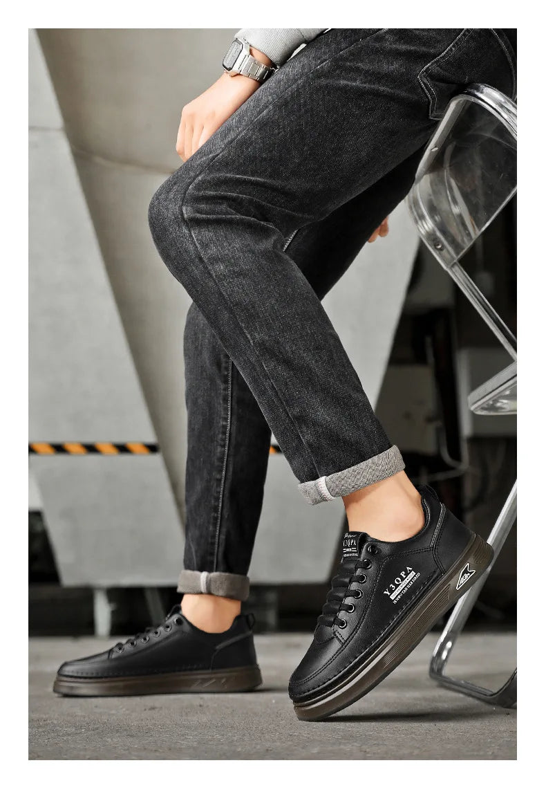 Męskie letnie modne casualowe buty do prowadzenia samochodu, sportowe wsuwane mokasyny, uniwersalne, wygodne, oddychające, odporne na zużycie, skórzane -..