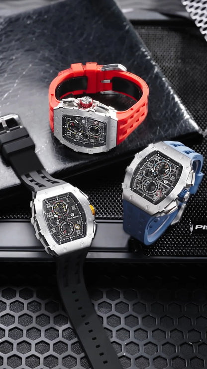 TSAR BOMBA New TB8204 Watch for Men, Japan Quartz Chronograph, 50M Waterproof Wristwatch, Fashion Sport Clock, Luxury Gift