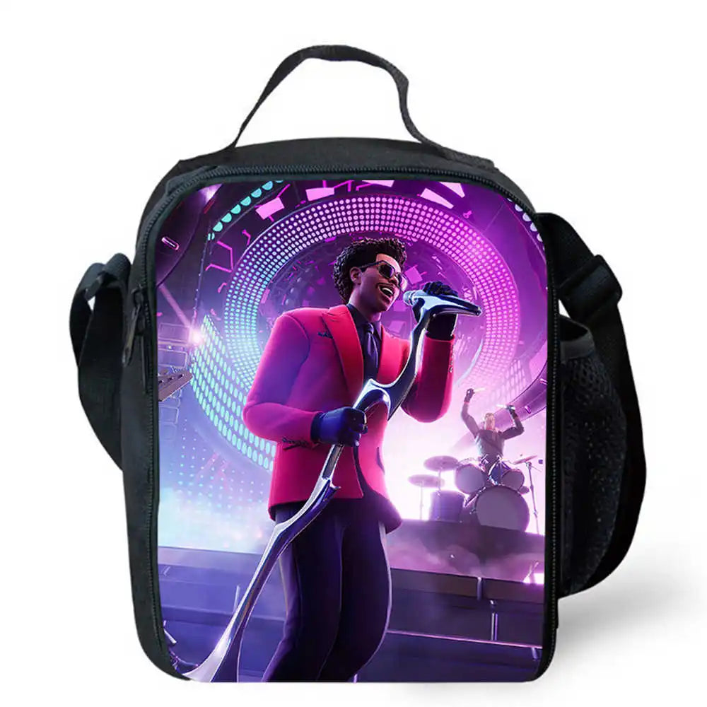 Sacos de Almoço para Crianças, Sacos de Piquenique Escolar Cartoon Fort-nite para Meninas e Meninos, Sacos de Almoço Térmicos para Crianças, Portáteis e Leves