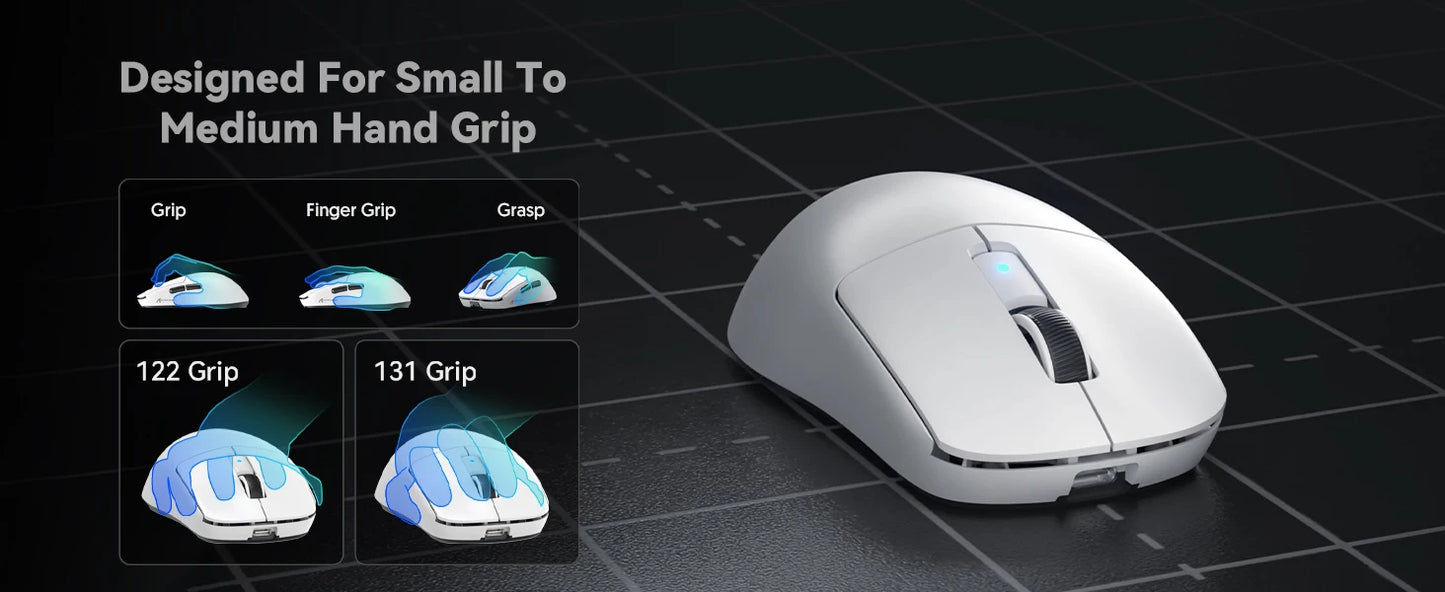 Mouse gaming wireless leggero Attack Shark R6, mouse per computer con sensore PAW 3950Max e Nordic 52480, polling 8KHz