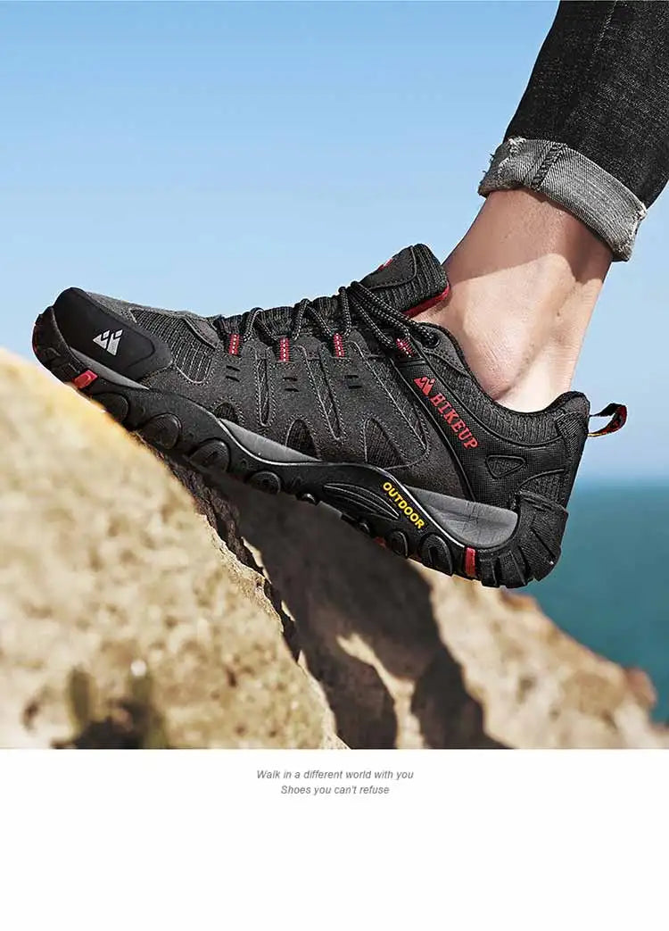 Męskie buty trekkingowe HIKEUP z zamszowej skóry – odporne na zużycie buty outdoorowe do trekkingu, chodzenia, polowania i zastosowań taktycznych