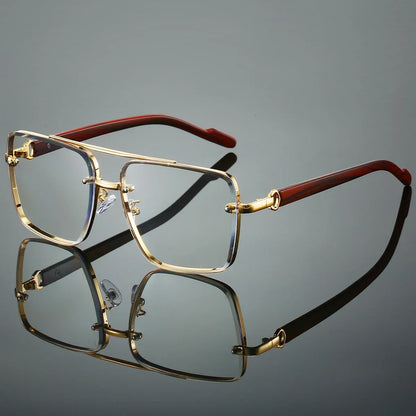 KAMMPT Fashion Retro Square Metal Shades Women's Original Brand Design Driving Sunglasses New Double Bridge Pilot Sun Glasses