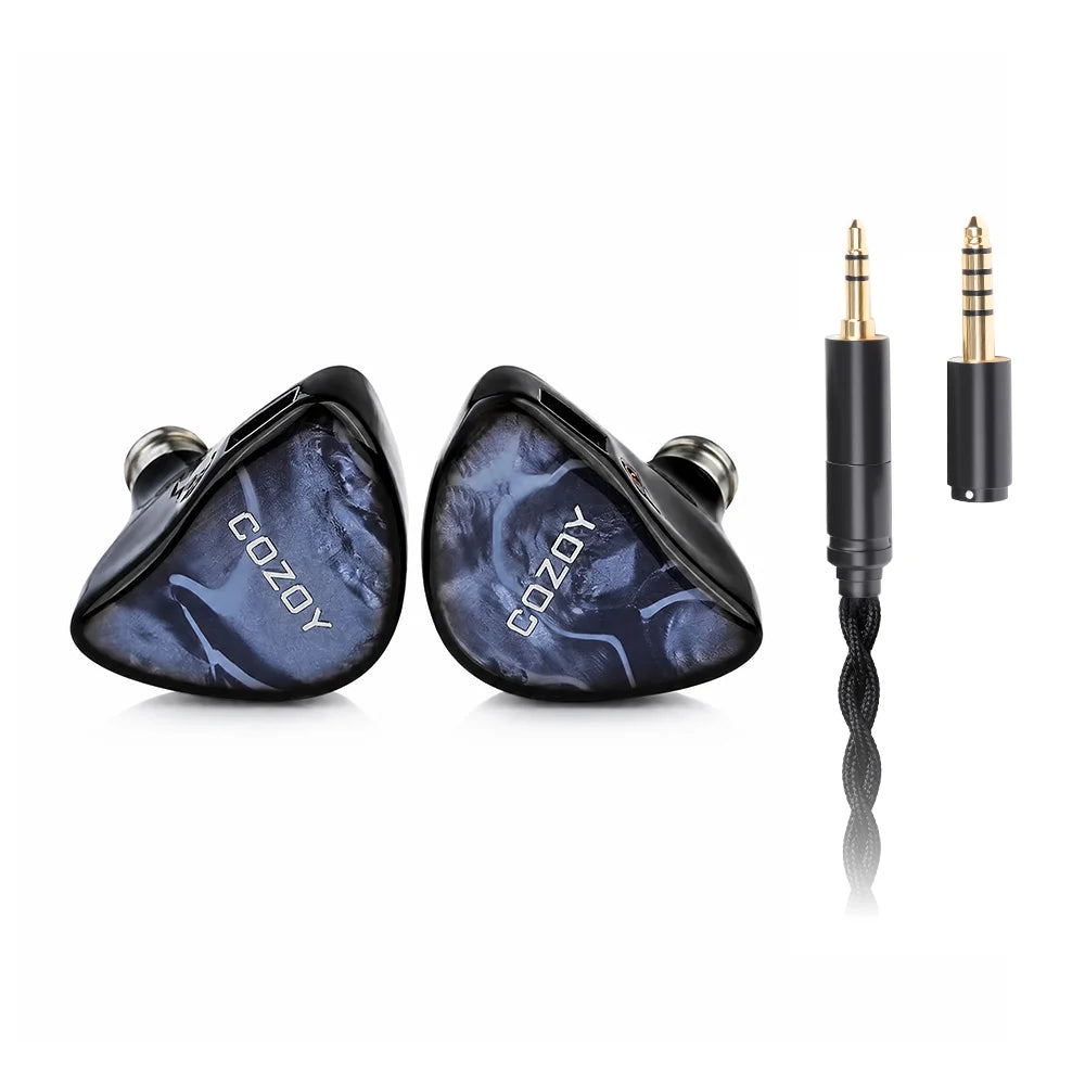 Écouteurs intra-auriculaires COZOY D2 IEM 2DD à double circuit magnétique et double cavité, écouteurs HiFi filaires avec câble 0.78 2Pin, prise 3.5/4.4mm