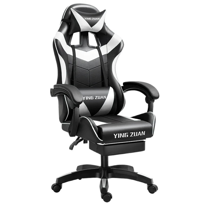 Chaise de jeu pour l'e-sport, chaise de bureau ergonomique inclinable avec support lombaire réglable et rotation à 360 degrés pour
