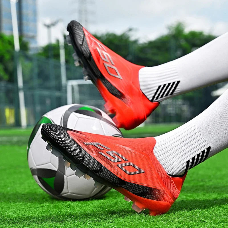 Chaussures de football respirantes AG pour hommes et femmes, chaussures de football professionnelles antidérapantes, chaussures de sport d'extérieur, crampons d'entraînement