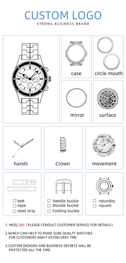 HANBORO Dubai Collection Dubai Characteristic Personalized Dial Frosted Crafted Diamonds Luxury Men's Automatic Mechanical Watch