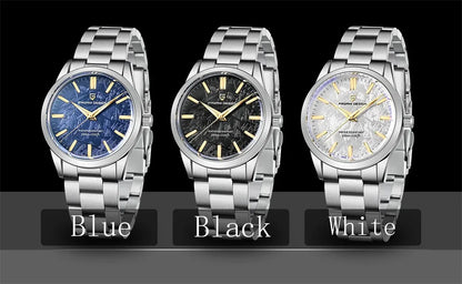 PAGANI DESIGN 40MM Meteorite Dial Men's Quartz Watches Luxury Business Sapphire 316L Stainless Steel 100M Waterproof Watch for Men