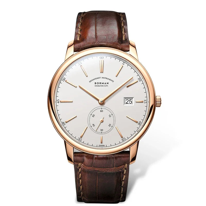 Reloj BORMAN BM3817 TOP nuevo de 42 mm, reloj de lujo para hombre, automático mecánico, cristal de zafiro, ultrafino, impermeable 50M, con subesfera