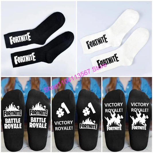 Hot Game Fortnite 1 Pair Socks for Men Women Soft Durable Sock Victory Royale Keep Warm Casual Cotton Socks Hosiery Gift