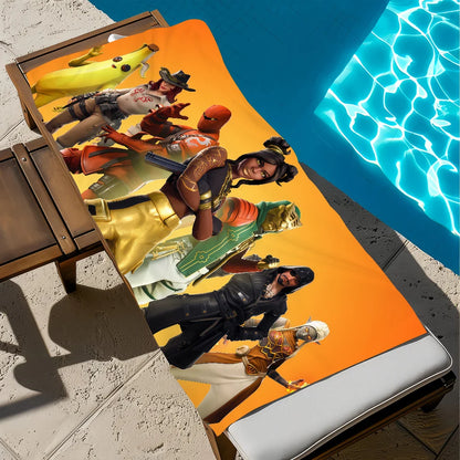 Hauska F-Fortnite-pelitaidepyyhe, pehmeä rantapyyhe, uintiretki, uima-allas, kylpypyyhe, kuntosali, spa, sisustus, lahja, loma