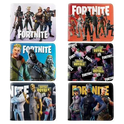 Fortnite Wallets for Boys and Girls Anime Fortnite Wallet Cartoon Card Holder Bag Leather Short Purse Fashion Folded Purses Kids Gift