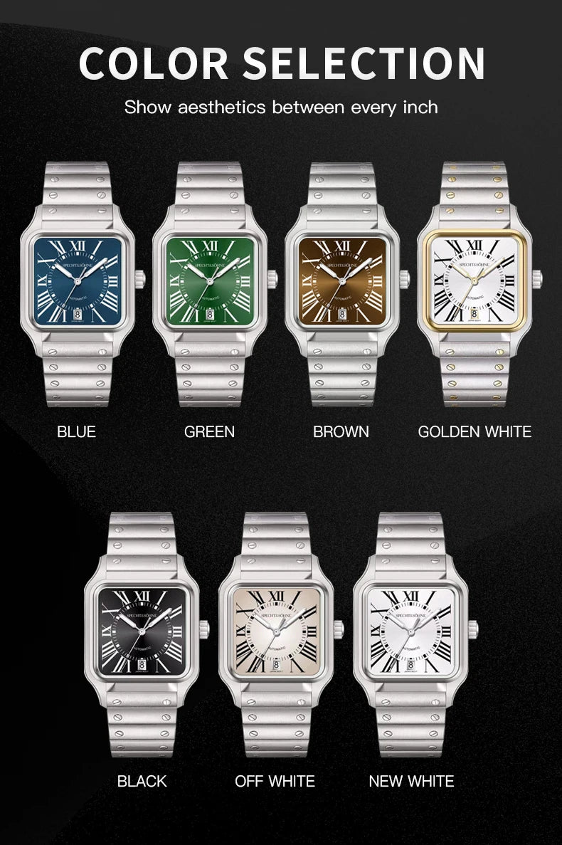 2025 New High Quality Specht&Sohne Watch 34MM Men Automatic Mechanical Watches Green Color Sapphire Stainless Steel Reloj Hombre