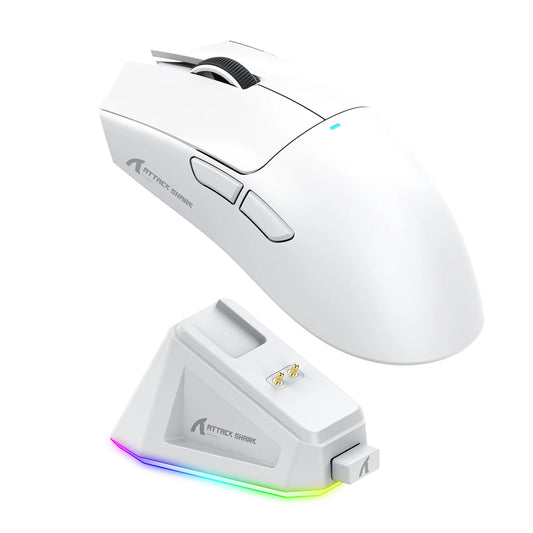 Attack Shark X11&R1 Tri Mode Bluetooth Wireless Mouse With Charger Base RGB Ergonomics Mice Lightweight PC Gamer Accessories