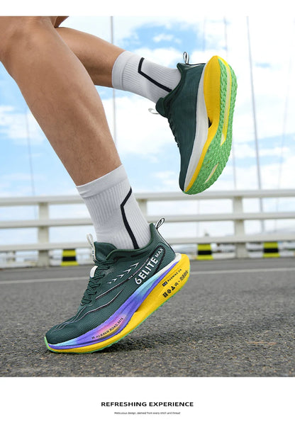 Men’s Running Shoes with Carbon Board, Specialty Marathon Sports, Breathable, Lightweight, Comfortable Women’s Athletic Non-Skid Sneakers