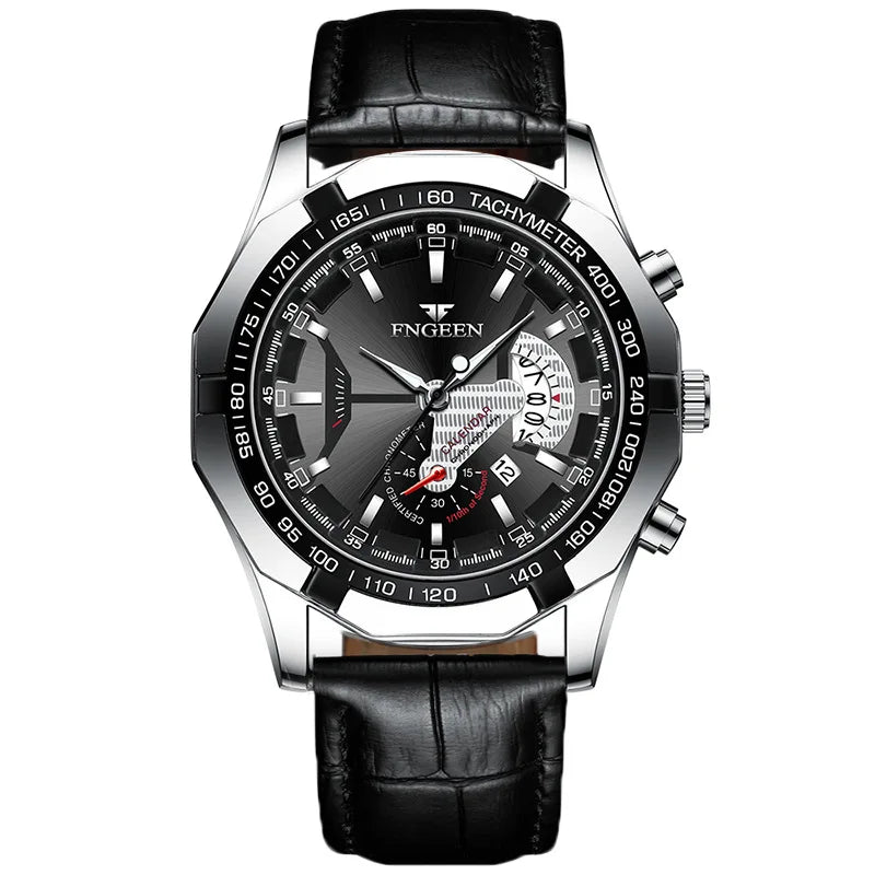 Montre-bracelet à quartz de luxe BINBOND pour homme, lumineuse, étanche, date automatique, en acier inoxydable