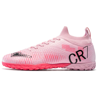 Kids Anti-Collision Toe Football Boots Lace-Up Closure Short Non-Slip Studs Wearproof Breathable Outdoor Grass Game Shoes