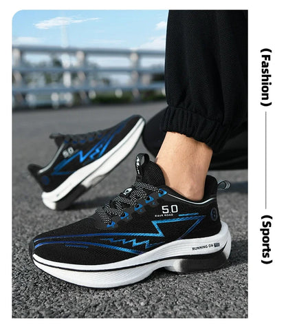Herren-Sportschuhe – professionelle, gedämpfte Laufschuhe mit Carbonplatte, atmungsaktive Schnür-Sneaker für Freizeit, Marathon und Training