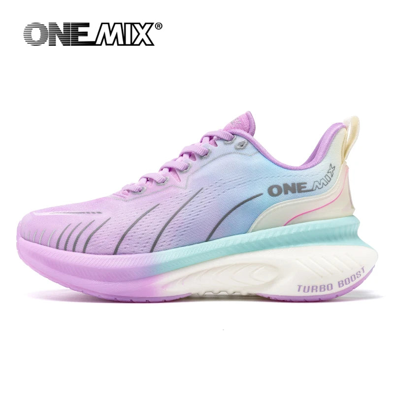 Zapatillas de running ONEMIX White Road para hombre con amortiguación de aire, deportivas de exterior, zapatillas de entrenamiento masculinas de verano para jogging, calzado para mujer