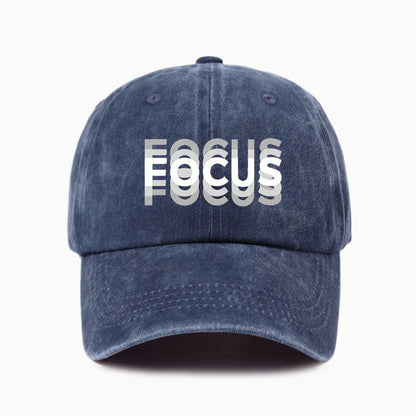 FOCUS – kšiltovka z prané bavlny s potiskem, nastavitelná, klasický styl, sportovní kšiltovka typu „duckbill“ pro muže i ženy