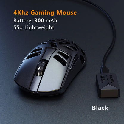 Mouse da gaming wireless DAREU Al-mg Tri-mode 8Khz PBT con ricarica rapida, PAW3950, 30000 DPI, leggero, per PC gamer