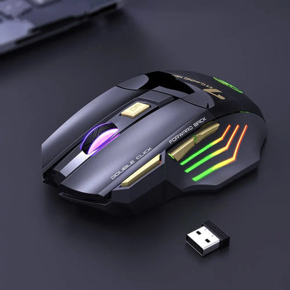 Wireless Gaming Mouse USB IMICE GW-X7 3200DPI Dual Mode Rechargeable 7 Keys 2.4GHz Silent Mouse Bluetooth 7-color Breathing LED