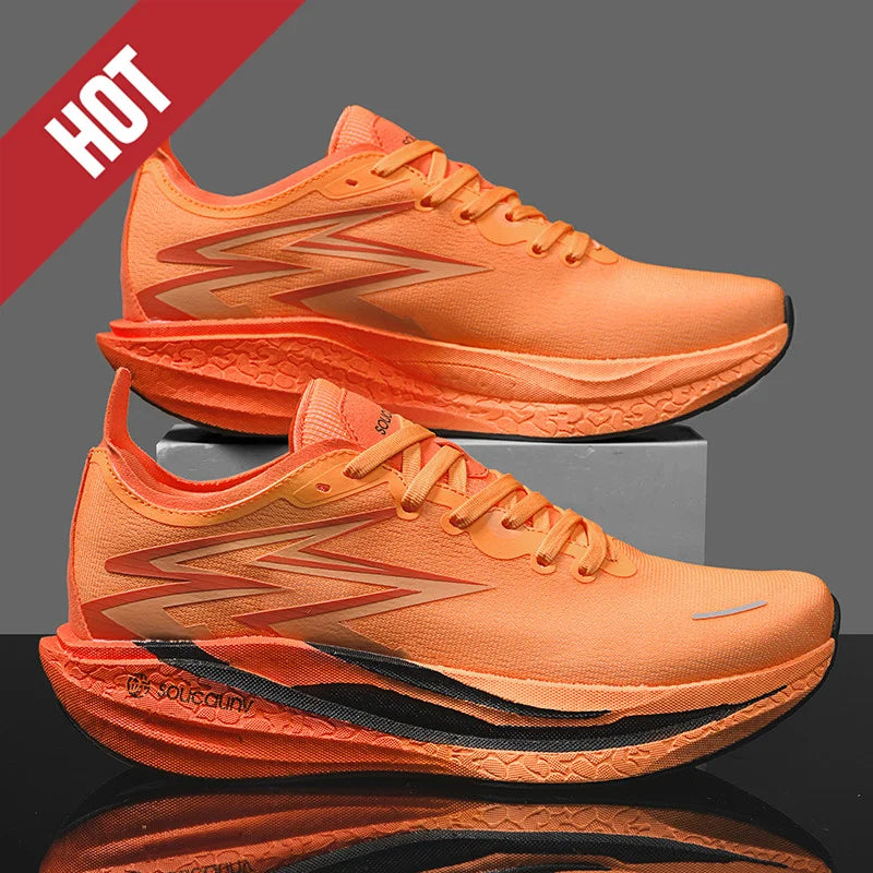 Ténis de Corrida NOVOS com Placa de Carbono para Maratona, Homem e Mulher, Desportivos, Respiráveis, Leves, Confortáveis, Antiderrapantes e Casuais