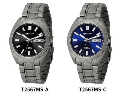 BERNY Titanium Watch for Men Super Light Weight Wristwatch Super Luminous Sapphire 10ATM Waterproof Sport Field Quartz Watches