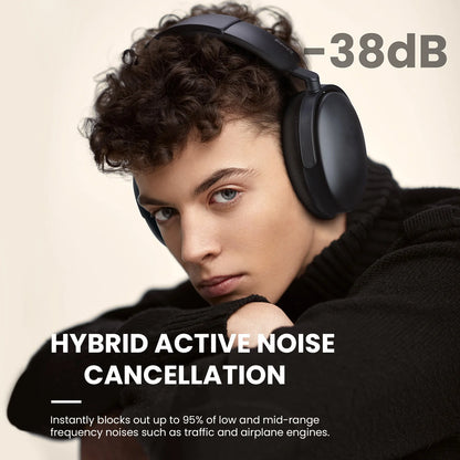 Auriculares inalámbricos Bluetooth 5.4 Oneodio SuperEQ A200 con ANC – Auriculares circumaurales con cancelación de ruido, micrófono ENC, audio Hi-Res y control desde app