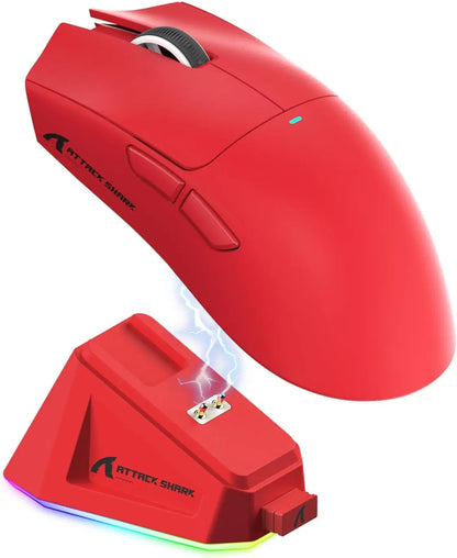 Mouse da gaming wireless ATTACK SHARK X11 con dock di ricarica e sensore gaming PixArt PAW3311, BT/2.4G wireless/cablato