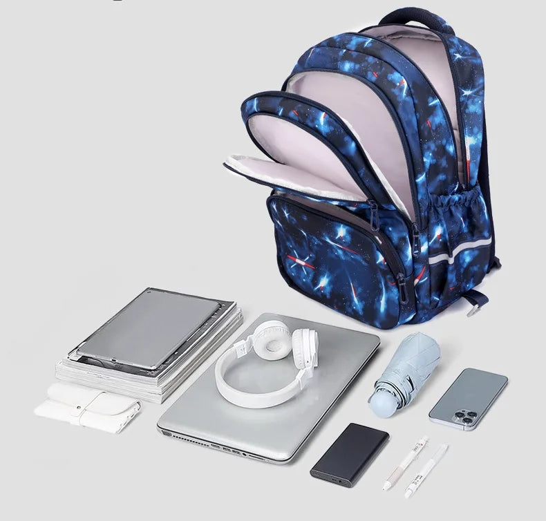 Mochila com Rodas Fortnite Anime, Impermeável, de Grande Capacidade, para Estudante — Saco Escolar Casual de Viagem com Carrinho e Subida Fácil de Escadas