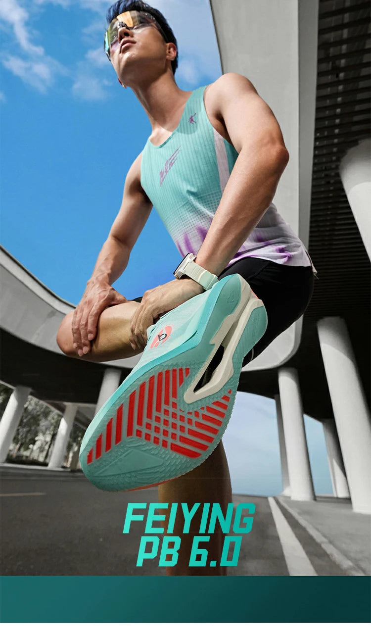 QIAODAN Feiying PB6.0 Homem 2026 Sapatilhas Desportivas de Competição para Maratona Novas com Placa de Carbono Suspensa Integral QDB023261299