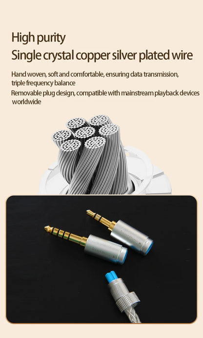 Son Rhyme SR5S Knowles 4Ba + 1Dd hybride écouteur 2Pin 0.78mm Hifi Audiophile dans l'oreille moniteur Iems avec câble modulaire 3.5Mm/4.4Mm