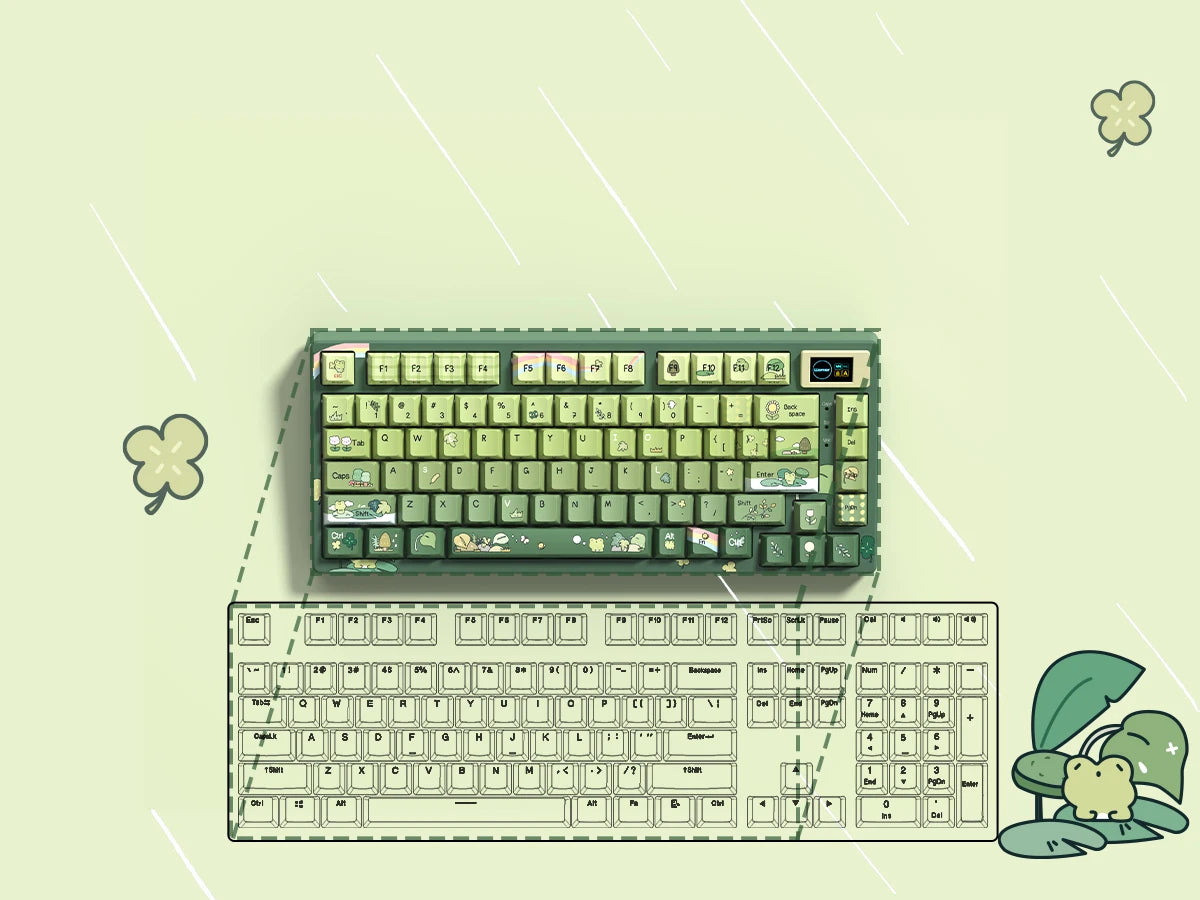 Womier SK80 Green 75% Keyboard with Color OLED Display Mechanical Gaming Keyboard Gasket Mounted RGB Hot Swap Custom Keyboard