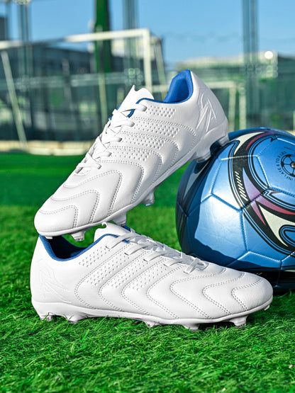 Chaussures de football FG AG pour adultes, tige légère en PU synthétique, crampons antidérapants pour terrain en herbe naturelle et artificielle en plein air