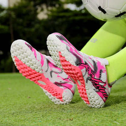 Nouvelles chaussures de football pour hommes, crampons FG, pointes longues TF, crampons pour terrain synthétique, chaussures de football Yonug, antidérapantes, unisexes, pour entraînement et match sur gazon extérieur
