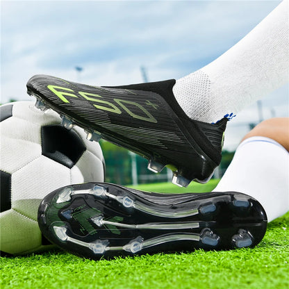 Męskie trampki z kolcami do trawy – wysokiej jakości buty piłkarskie do futsalu i piłki nożnej, antypoślizgowe, do użytku w pomieszczeniach, bestsellerowe, z wysoką cholewką, do użytku na zewnątrz