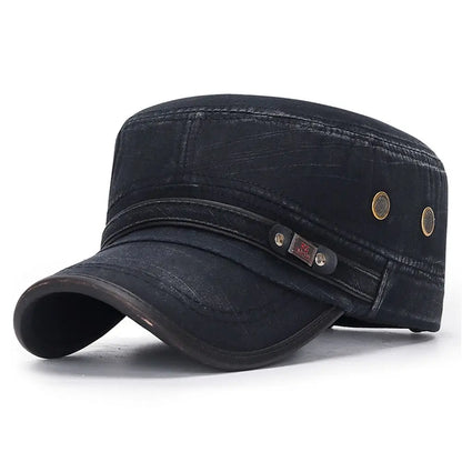 Fashion Men Peaked Cap Spring Summer Breathable Baseball Cap Adjustable Casual Cadet Hat High Quality Cotton Sun Cap