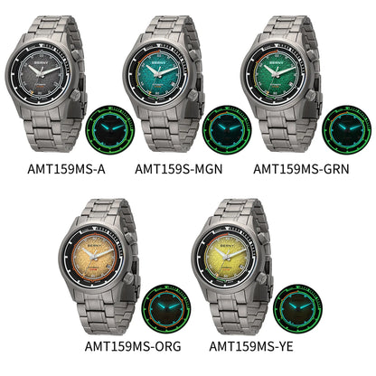 BERNY Automatic Diving Watches for Men Full Titanium Lightweight Super Luminous Mechanical Men's Diver Watch 20ATM Sapphire