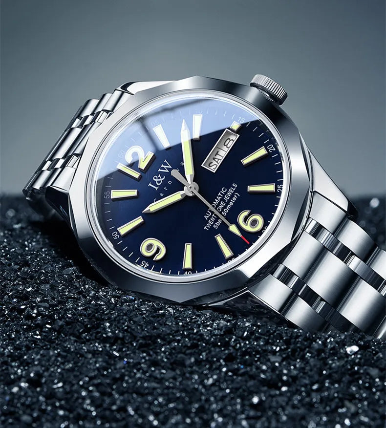 Reloj mecánico de lujo para hombre Reloj CARNIVAL de tungsteno, movimiento automático MIYOTA 8205, resistente al agua.