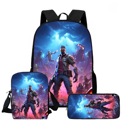 Fortnite 3-piece cartoon set, unisex, includes: Backpack, Crossbody bag, And pencil case  Lightweight and large capacity