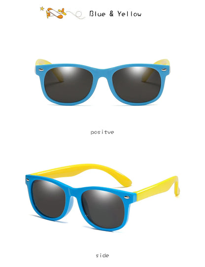 Polarized Kids Sunglasses TR90 Silicone Gel Frame Classic Square Children Sun Glasses Girls Boys Multi Color Baby Goggles UV400