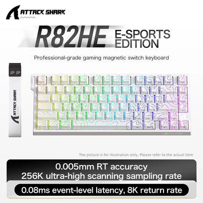 Attack Shark R82HE Wired RGB Magnetic Switch Keyboard, 256K Scan Sampling Rate, Accuracy 8K Return Rate