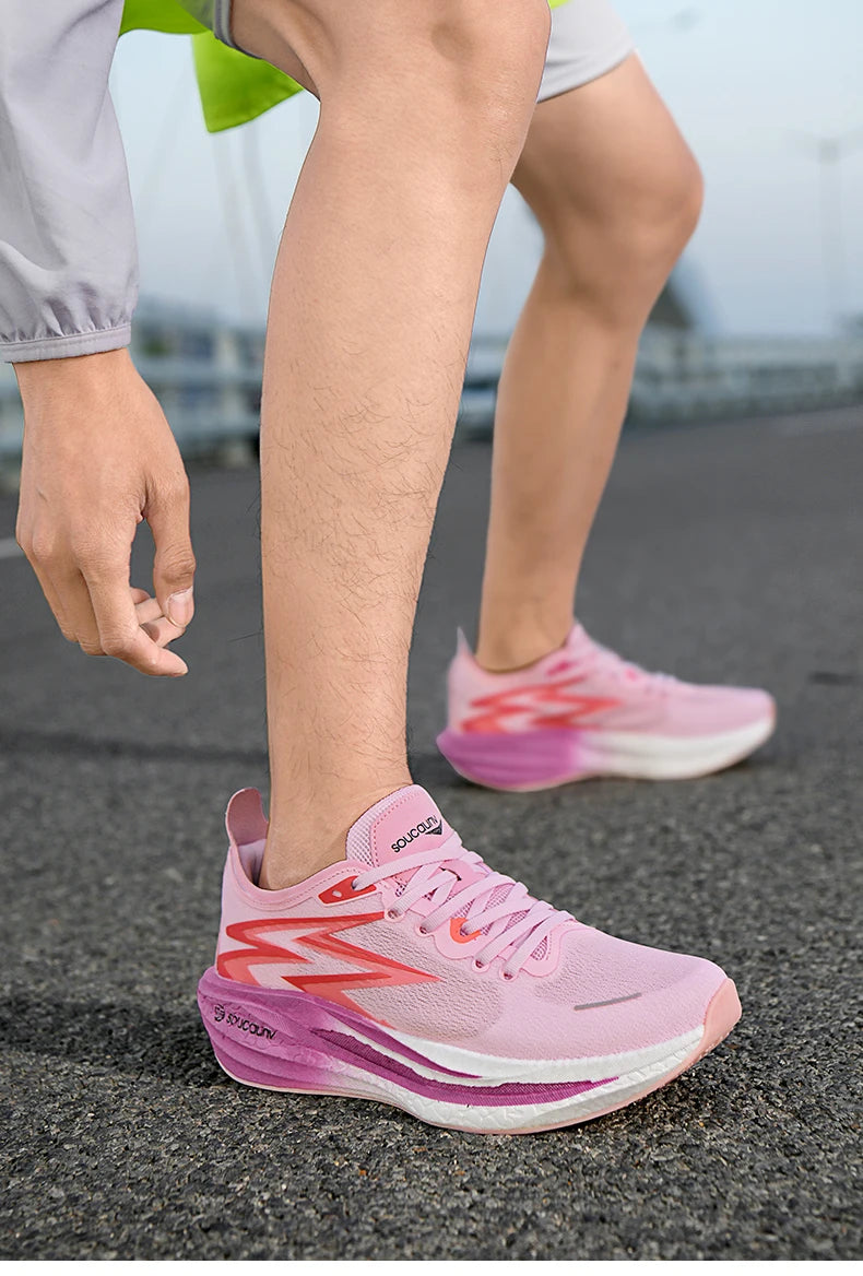Ténis de Corrida NOVOS com Placa de Carbono para Maratona, Homem e Mulher, Desportivos, Respiráveis, Leves, Confortáveis, Antiderrapantes e Casuais