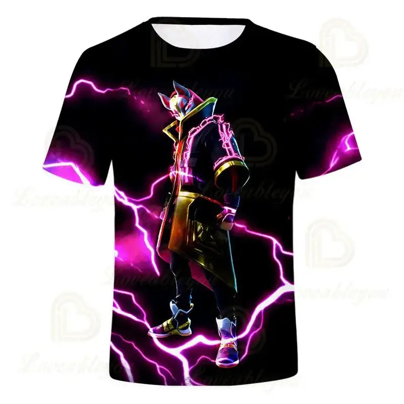 Fortnite Boys T-shirt Kids Tops Summer Children Clothes 3D Funny Battle Royale Game Graphics T Shirt Toddler Girls Top Tee