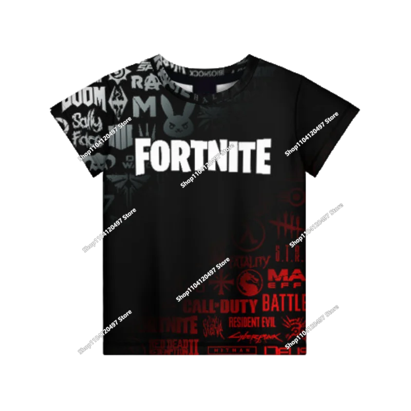 Camisola com Capuz Infantil de Outono — T-shirt Hoodie Fortnite Nova, Roupa Casual Confortável para Crianças, Estilo Streetwear