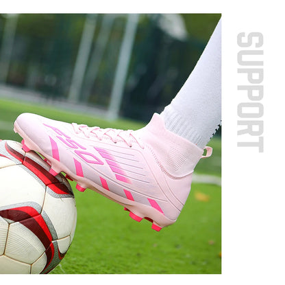 New Men's Football Boots Non-Slip Boys Grass Cleats High-Quality Match Soccer Shoes Hot-Selling Sneakers Outdoor High-Top Light