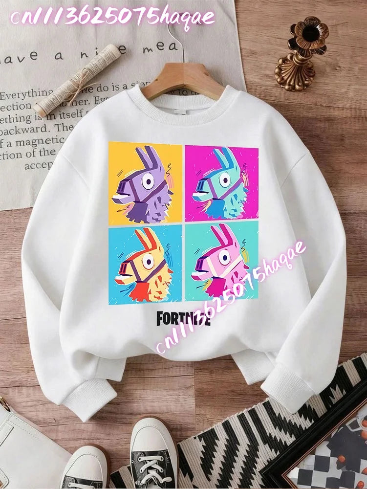 FORTNITED Children Long-sleeved Girls Streetwear Boys Baby Sweatshirt Pullover Sweatshirt Anime Fashion Kid Clothing Tops Gift